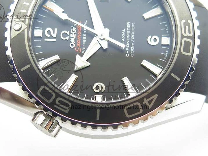 0119 Planet Ocean Pro Ceramic Bezel 45mm 1:1 OMF Best Edition On Rubber Strap A8500 (Black Balance Wheel) MoistureWicking 8136